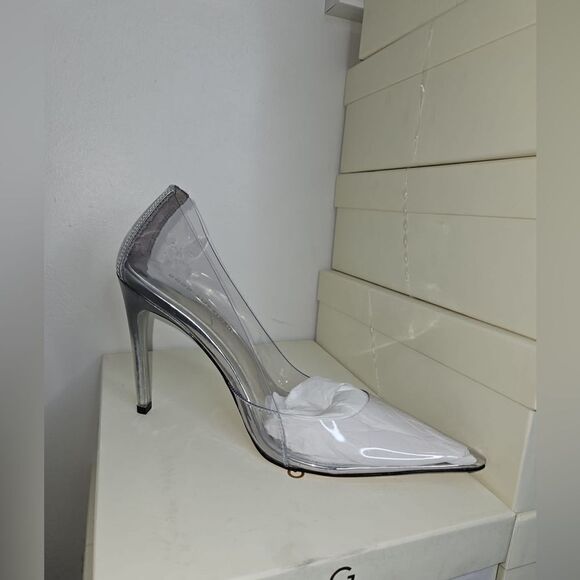 NEW GOOD AMERICAN CINDER-F*CKING-RELLA PUMP in Glass - Picture 11 of 12